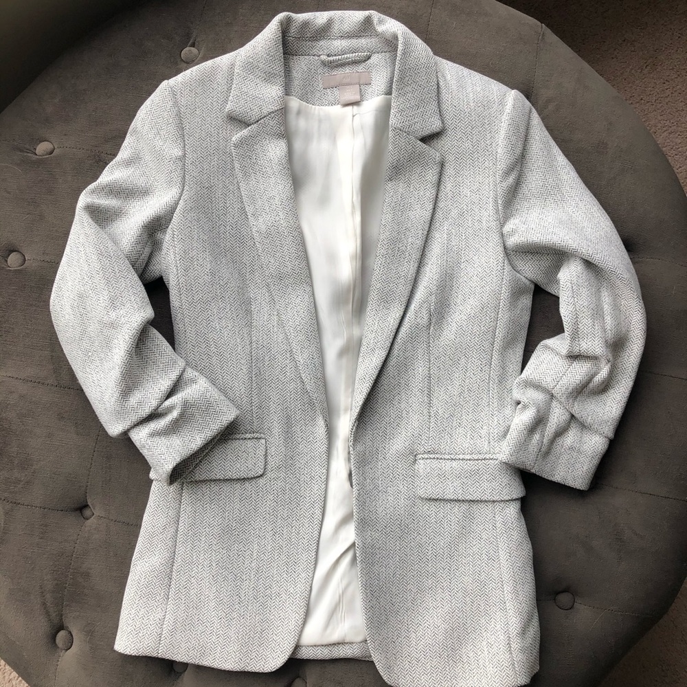 Grey knit blazer